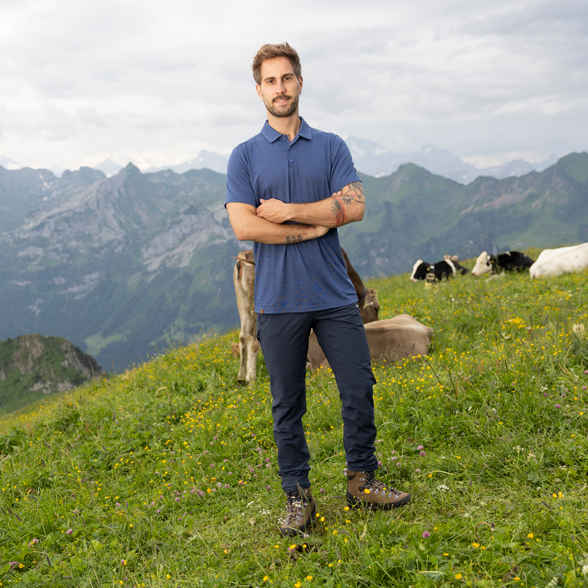 R5 Light Merino Polo Men | yale blue