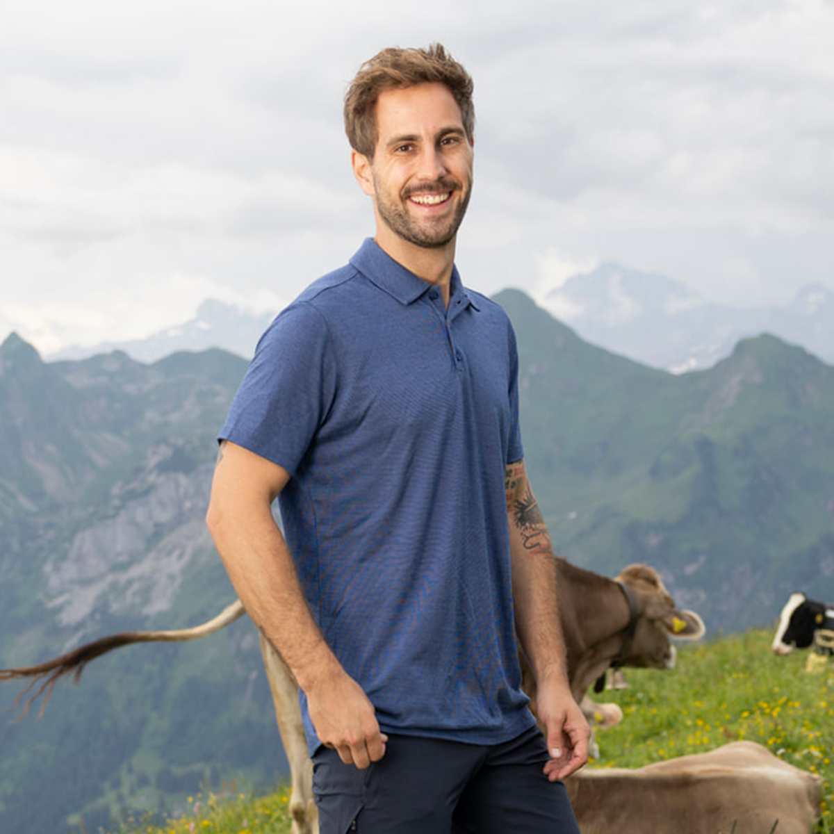 R5 Light Merino Polo Men | yale blue