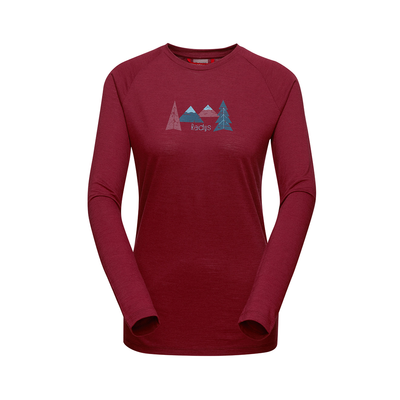R5 Light Merino Shirt Long Women | Ruby Wine