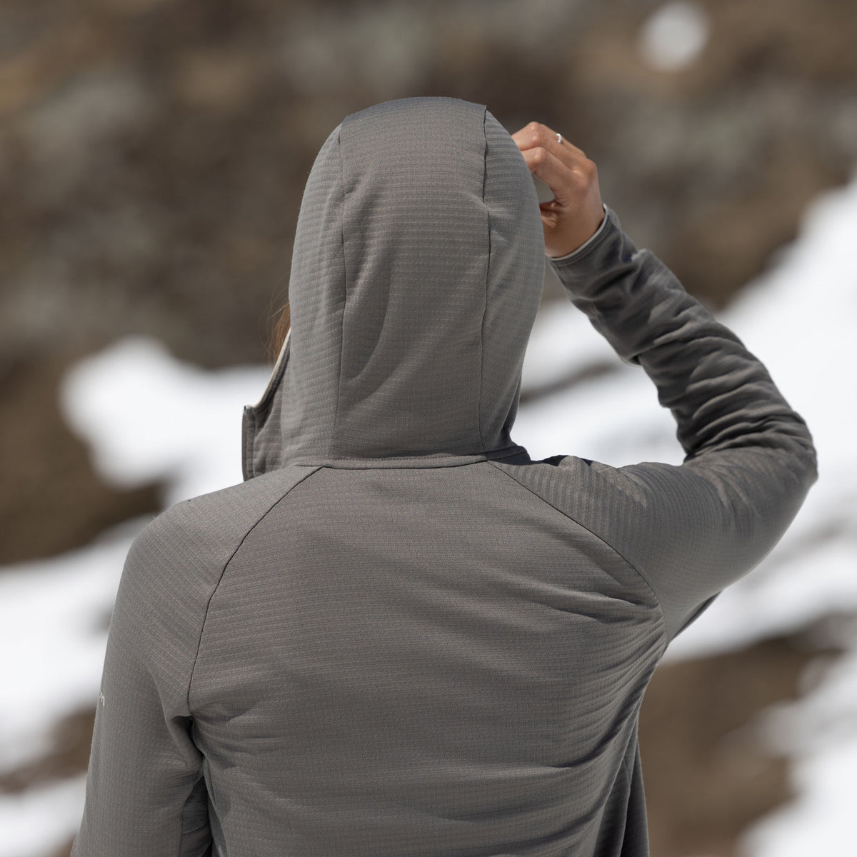 R4 Merino Waffle Hoody Jacket Women | ash
