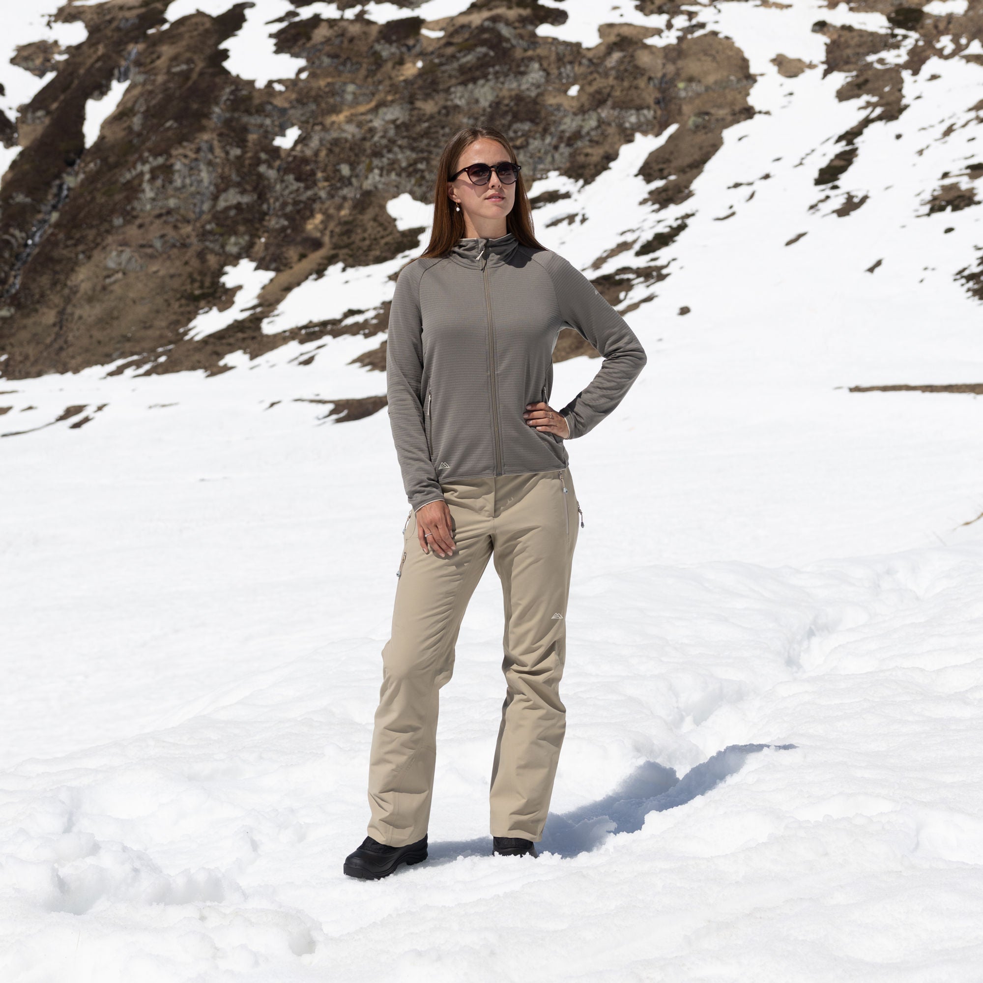R4 Merino Waffle Hoody Jacket Women | ash