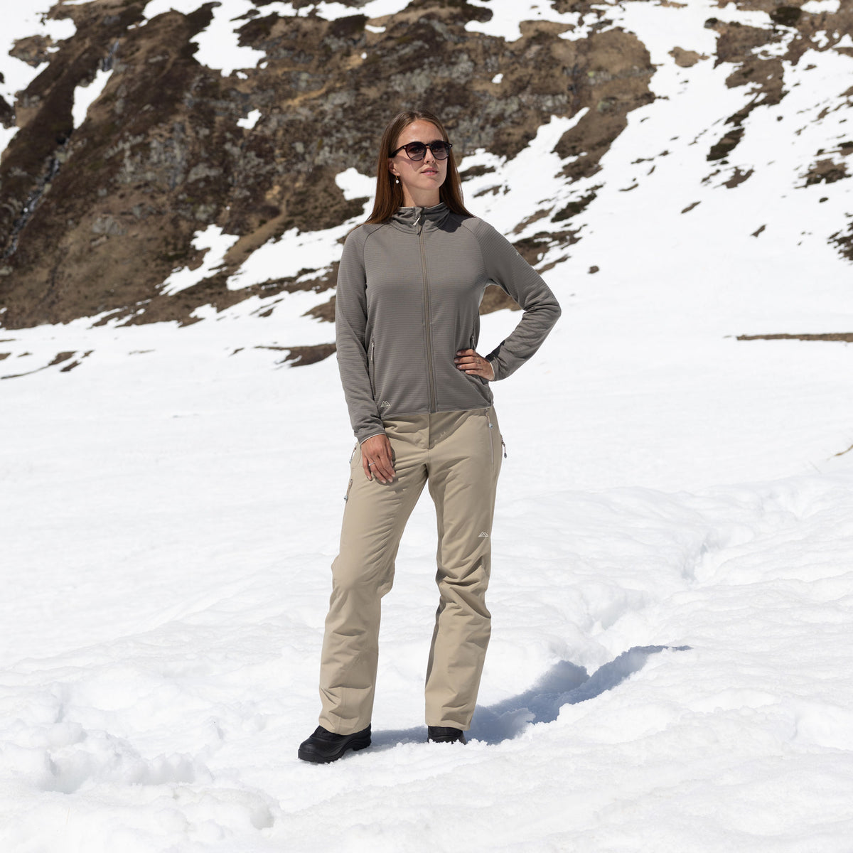 R4 Merino Waffle Hoody Jacket Women | ash