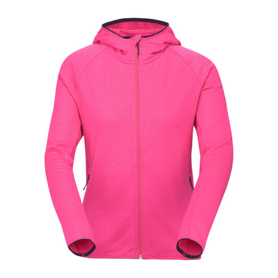 R4 Merino Waffle Hoody Jacket Women | bright pinkt