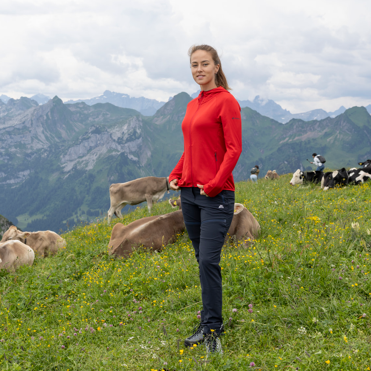 R4 Merino Waffle Hoody Jacket  Women | signal red