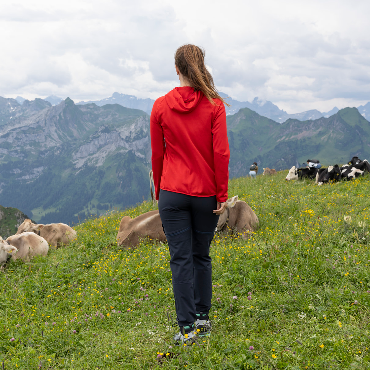 R4 Merino Waffle Hoody Jacket  Women | signal red