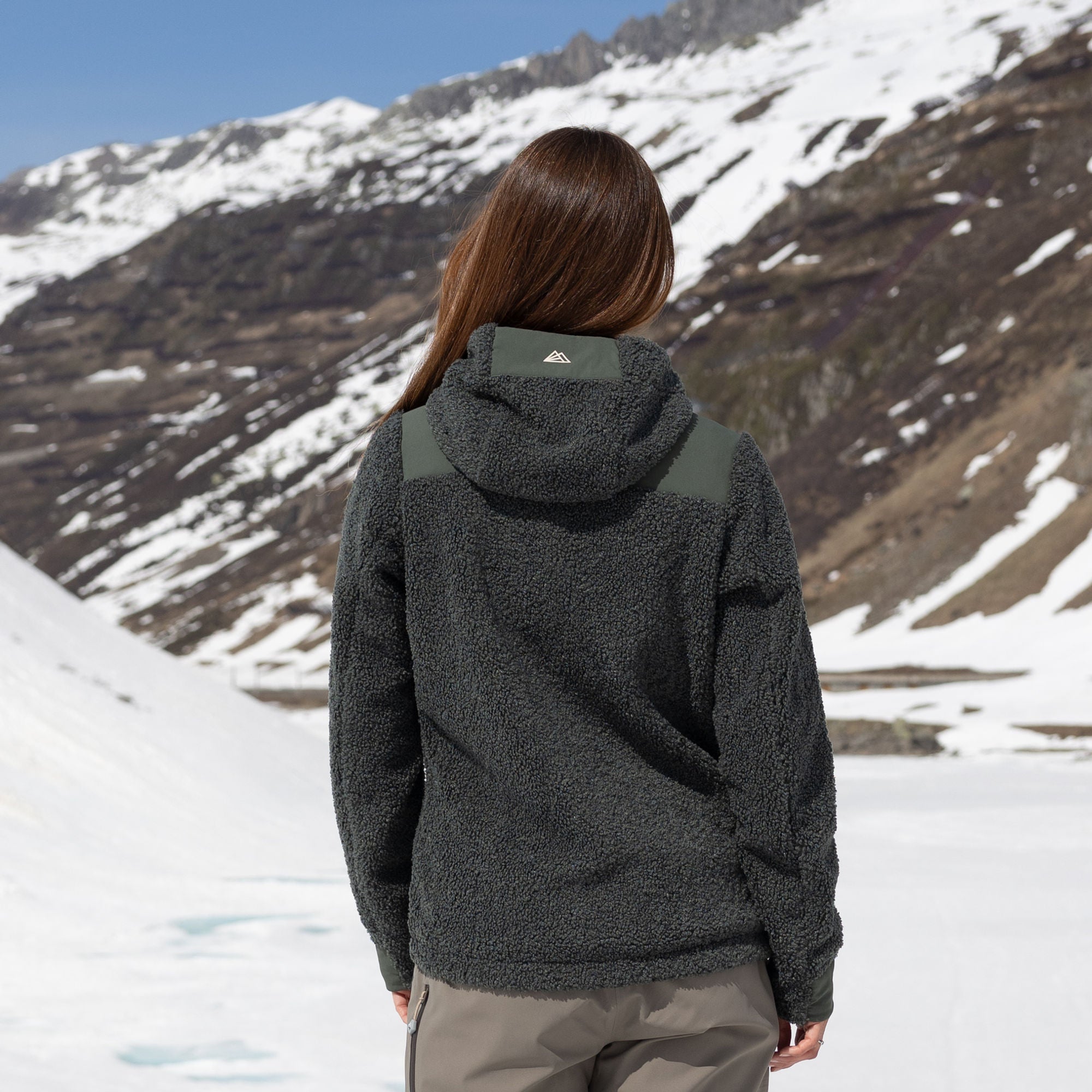 R4 Teddy Fleece Hoody Jacket Women | thyme leaves