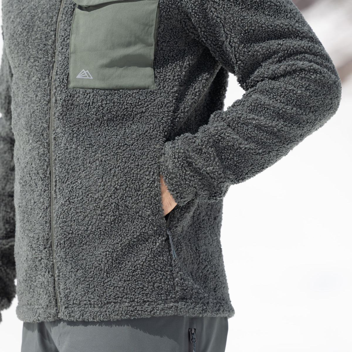 R4 Teddy Fleece Jacket Men | thyme leaves