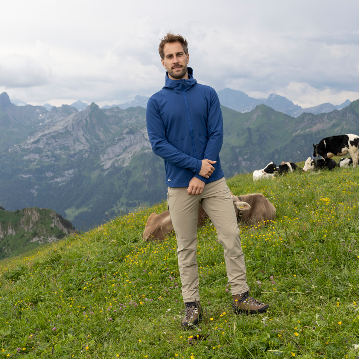 Veste à capuche en polaire tissée R4 Homme | bleu yale