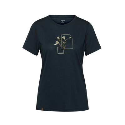 R5 Light Merino Flower T-Shirt Women | Navy