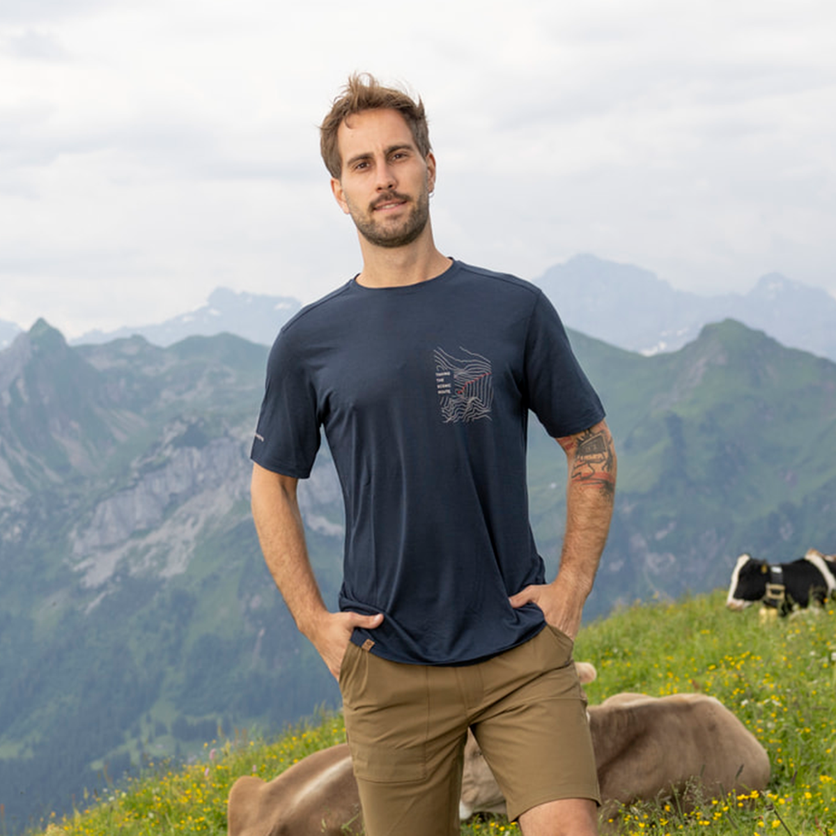 R5 Light Merino Scenic T M Men | navy