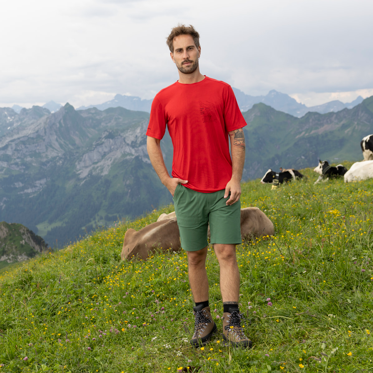 R5 Light Merino Scenic T M Men | signal red