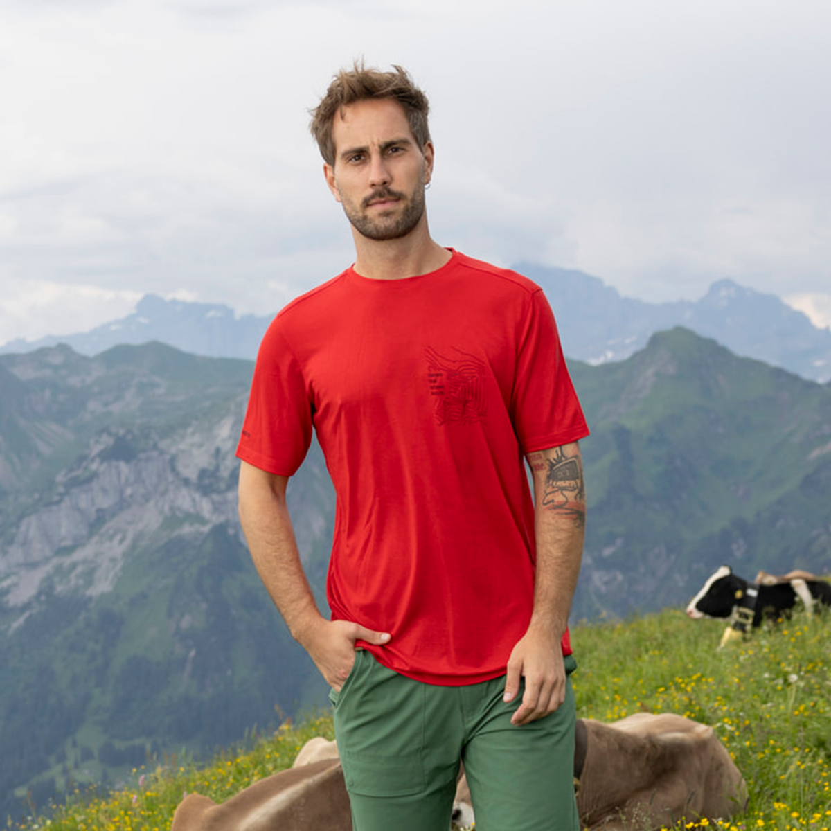 R5 Light Merino Scenic T M Men | signal red
