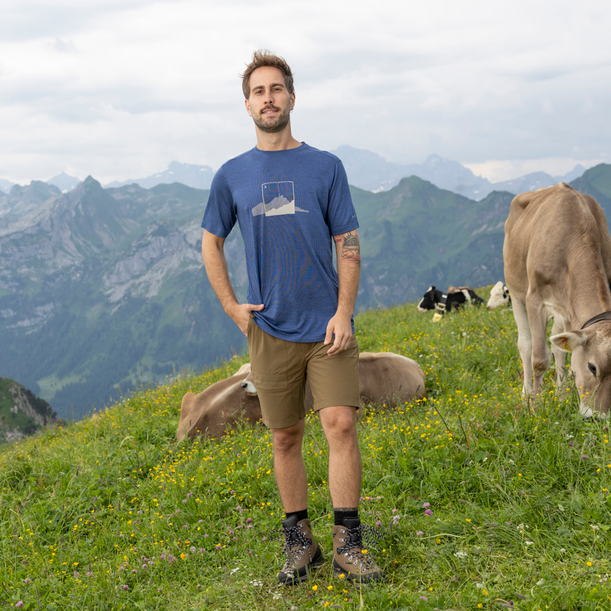 R5 Light Merino Profile T Men | yale blue