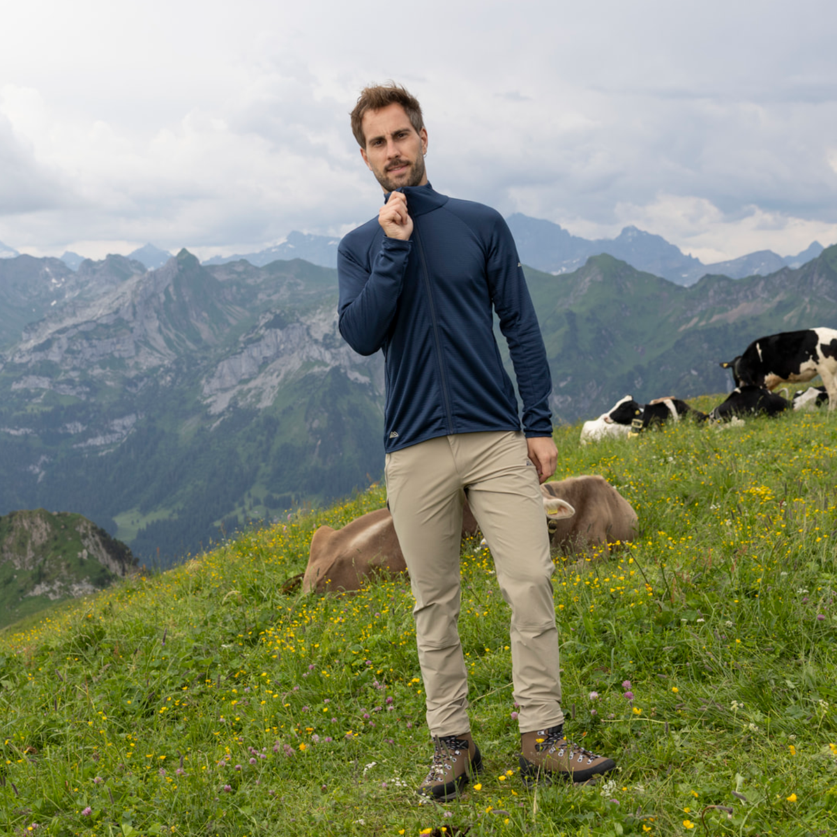 R4 Merino Waffle Jacket Men | navy