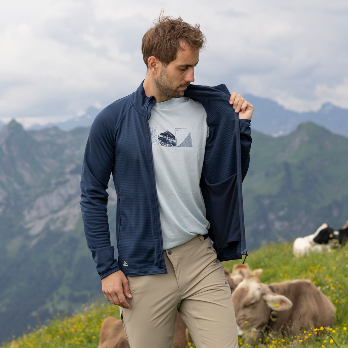 R4 Merino Waffle Jacket Men | navy