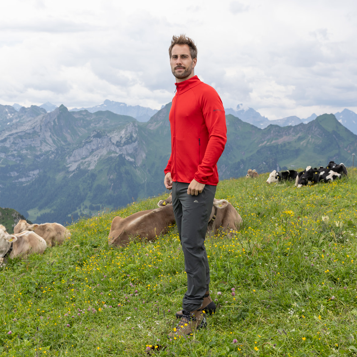 R4 Merino Waffle Jacket Men | signal red