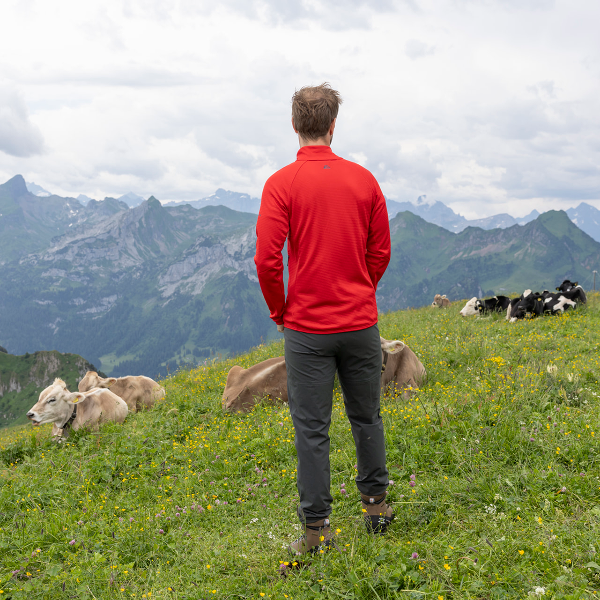 R4 Merino Waffle Jacket Men | signal red