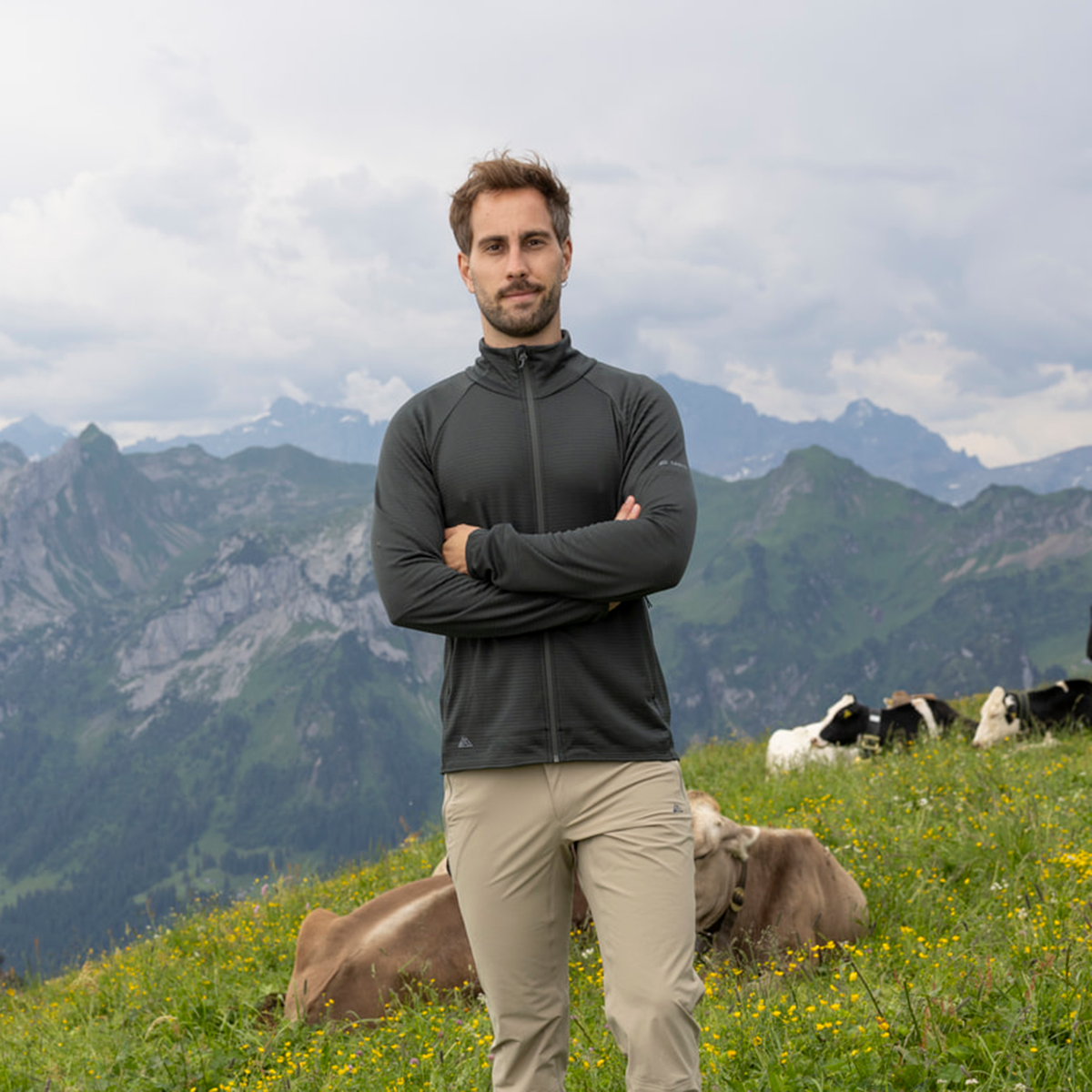 R4 Merino Waffle Jacket Men | thyme leaves