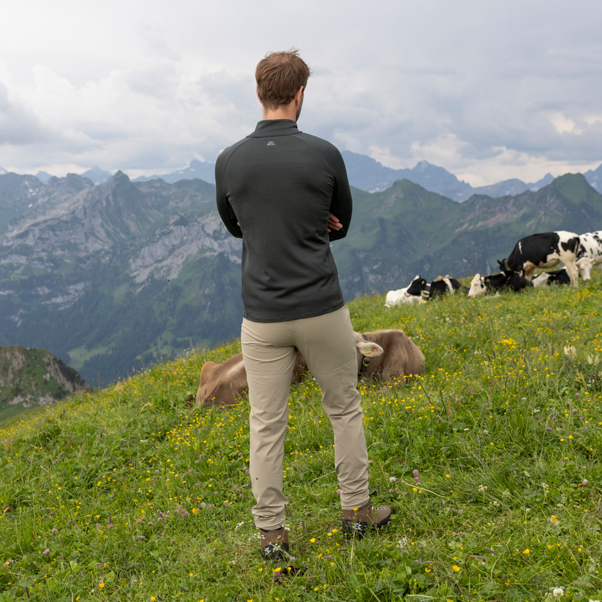 R4 Merino Waffle Jacket Men | thyme leaves