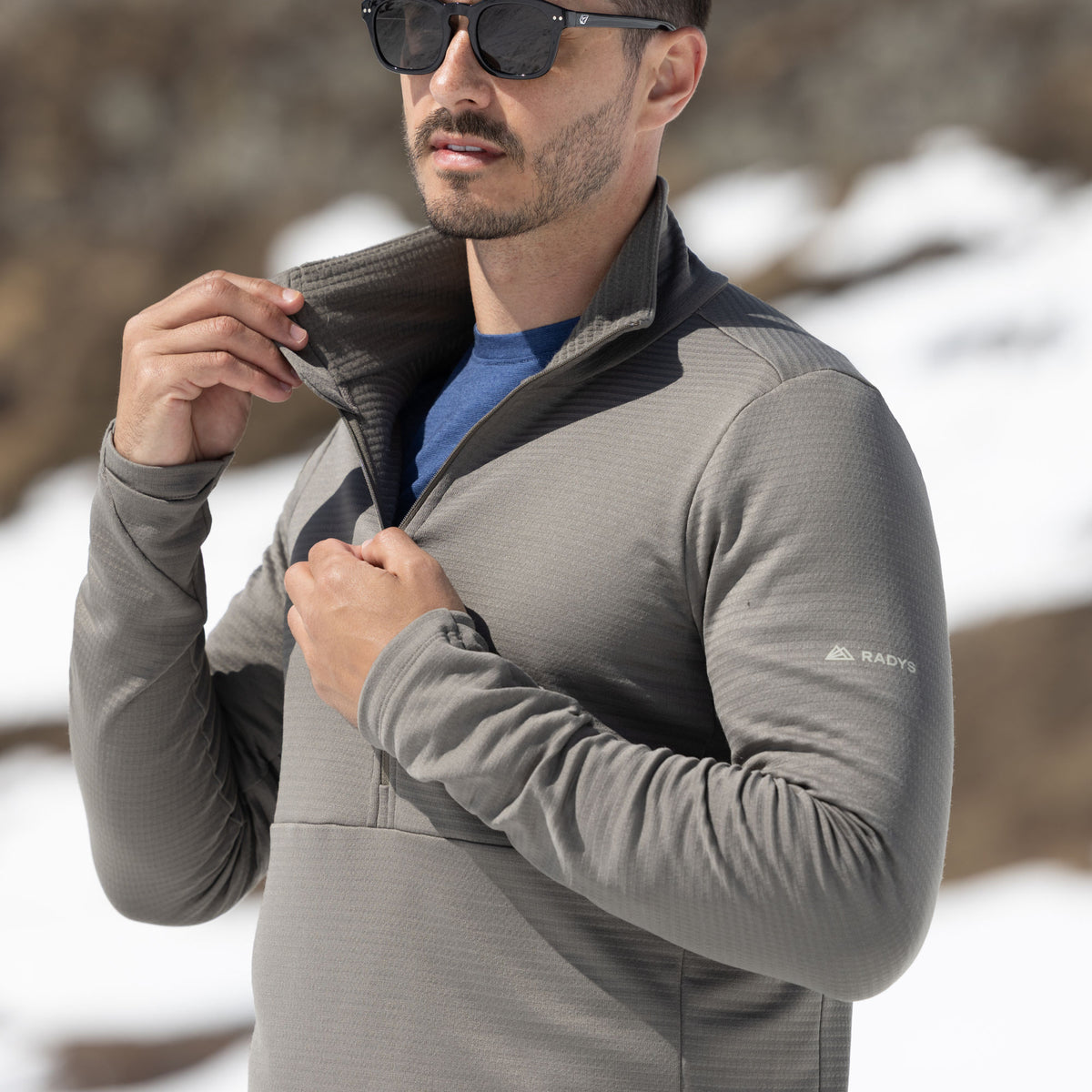 R4 Merino Waffle Pull Men | ash