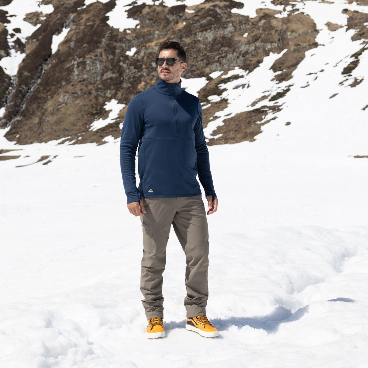 R4 Merino Waffle Pull Men | Navy