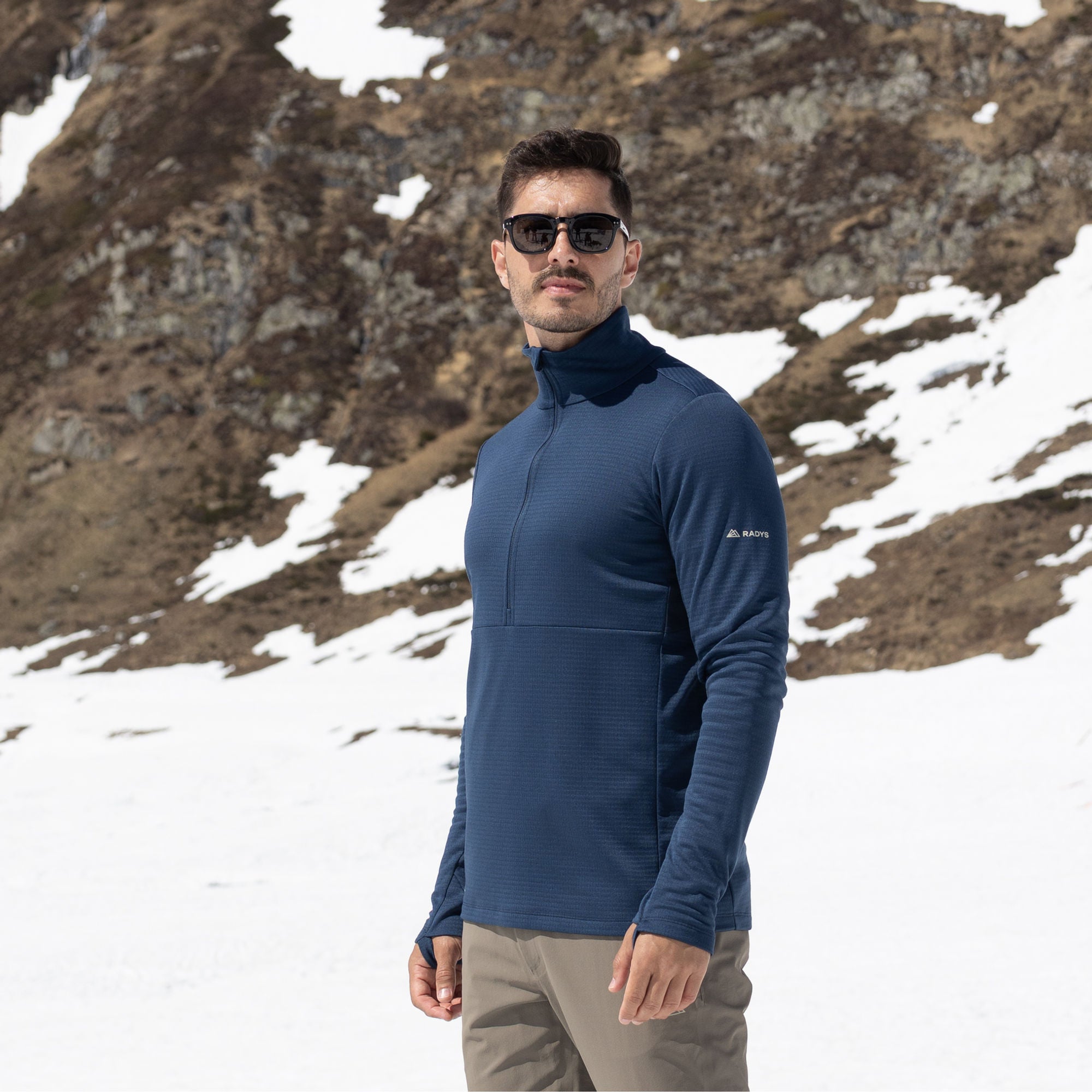 R4 Merino Waffle Pull Men | Navy
