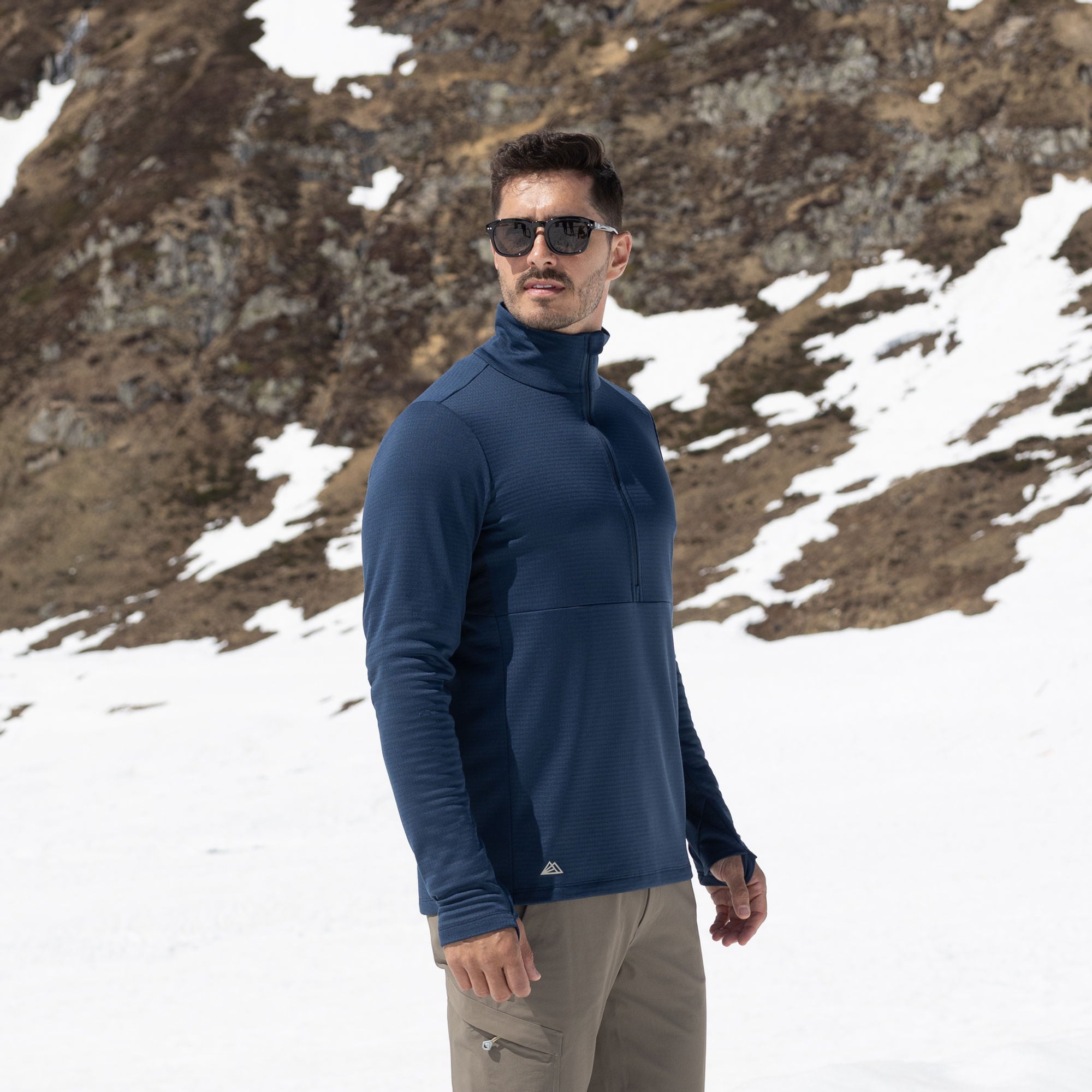 R4 Merino Waffle Pull Men | Navy