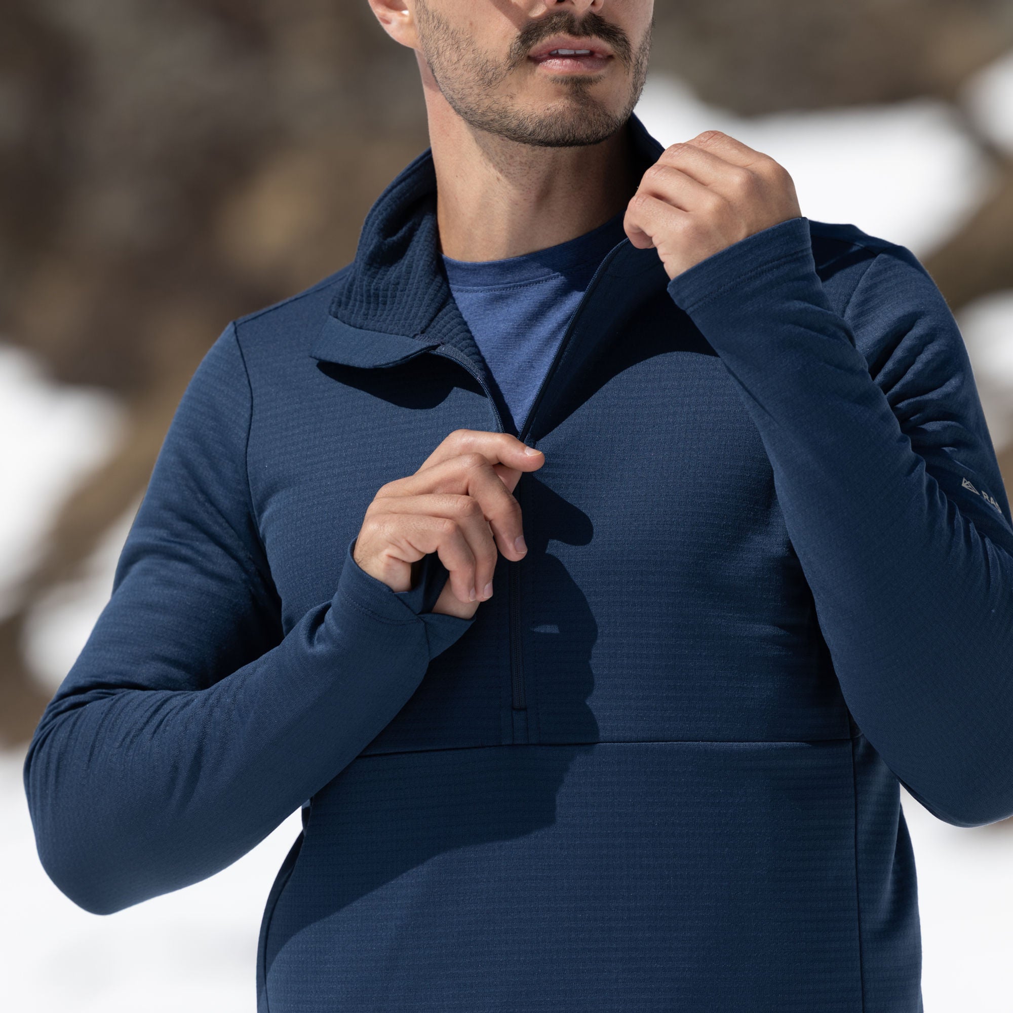 R4 Merino Waffle Pull Men | Navy
