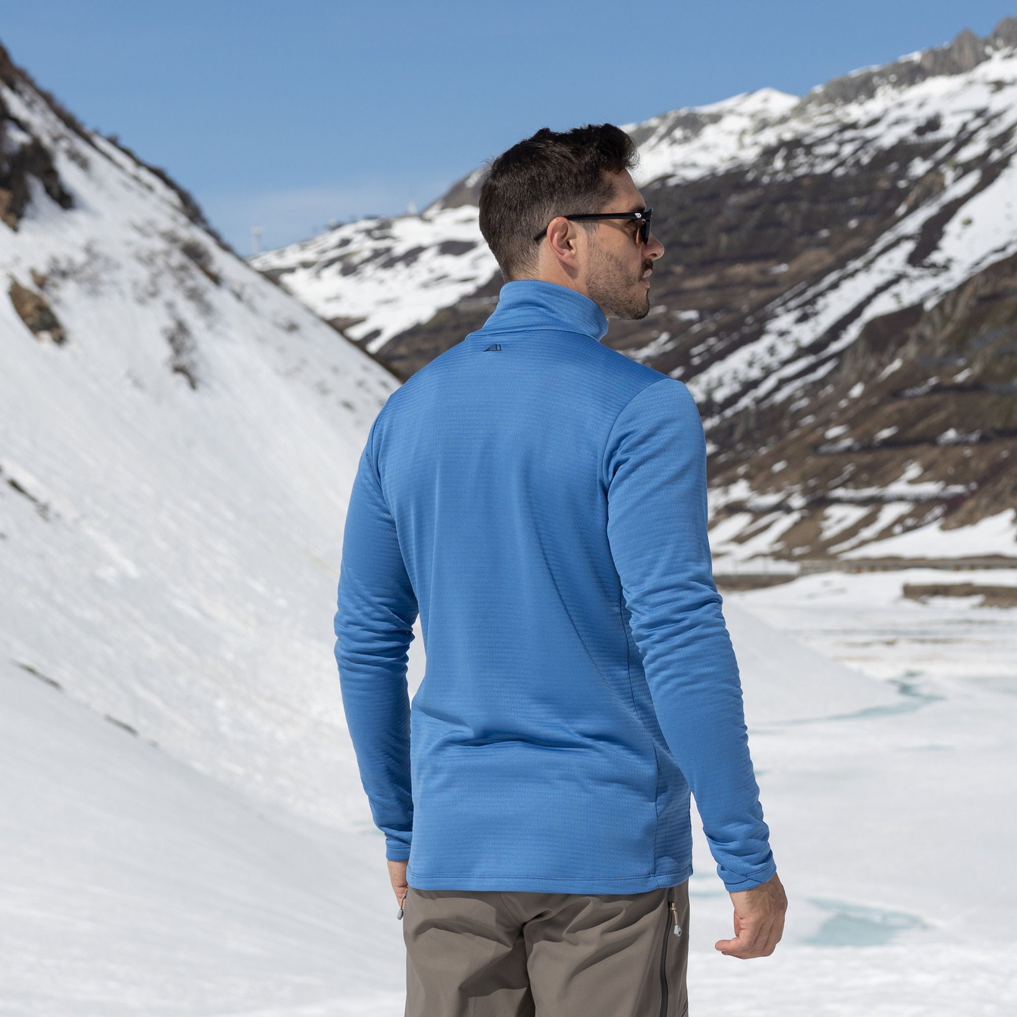 R4 Merino Waffle Pull Men | sapphire
