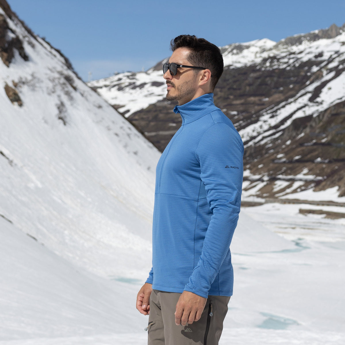 R4 Merino Waffle Pull Men | sapphire