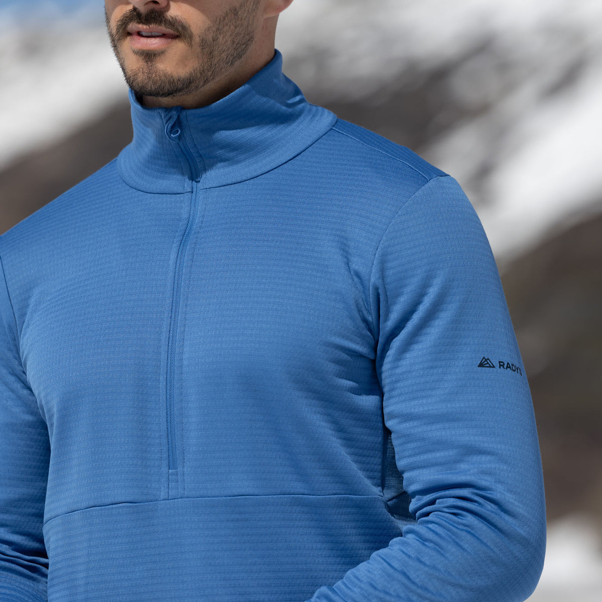 R4 Merino Waffle Pull Men | sapphire