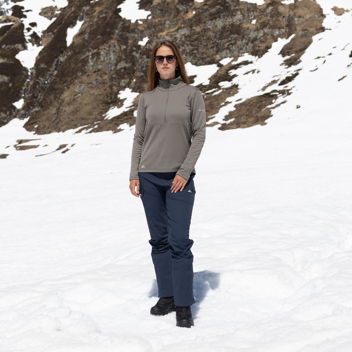 R4 Merino Waffle Pull Women | ash
