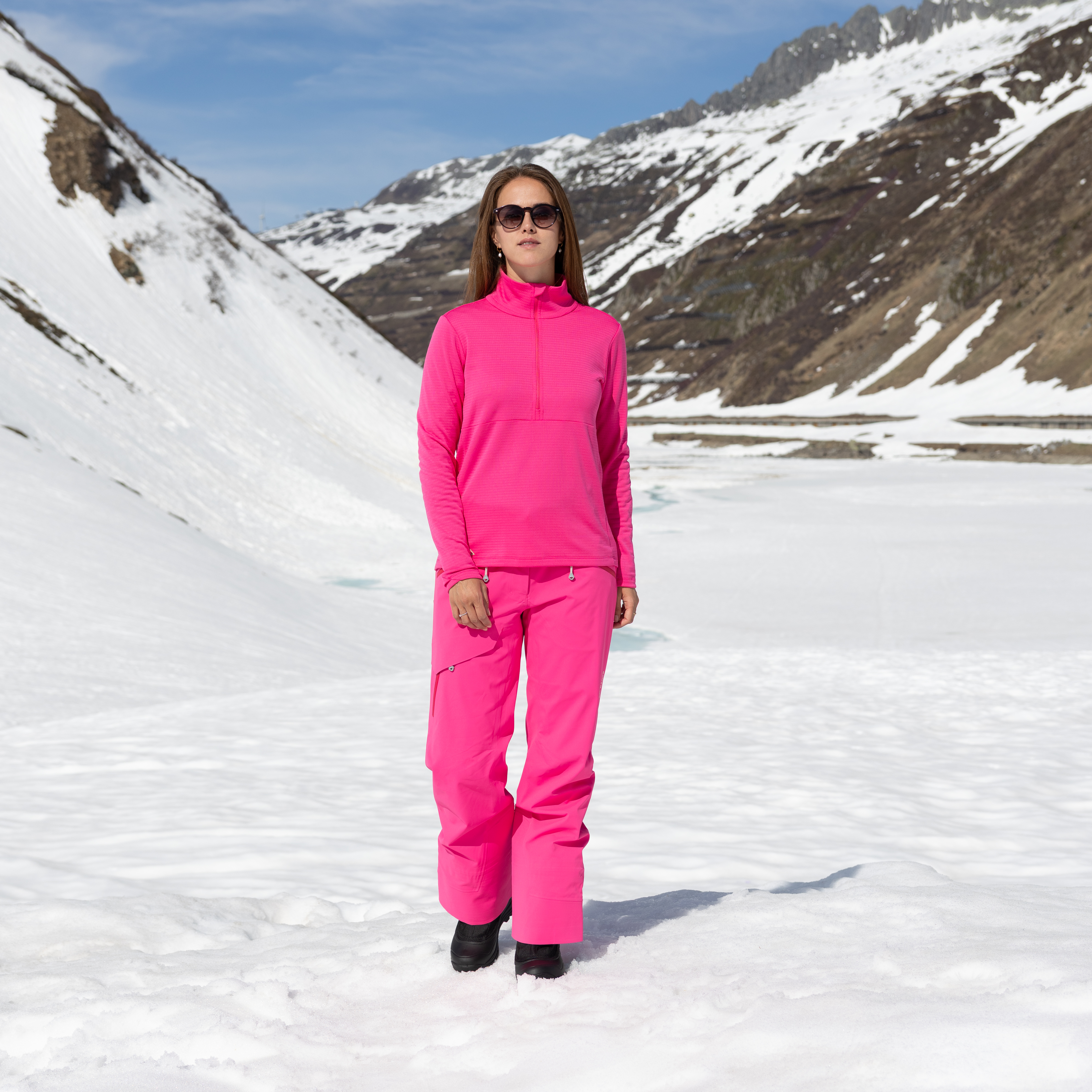 R4 Merino Waffle Pull Women | bright pinkt