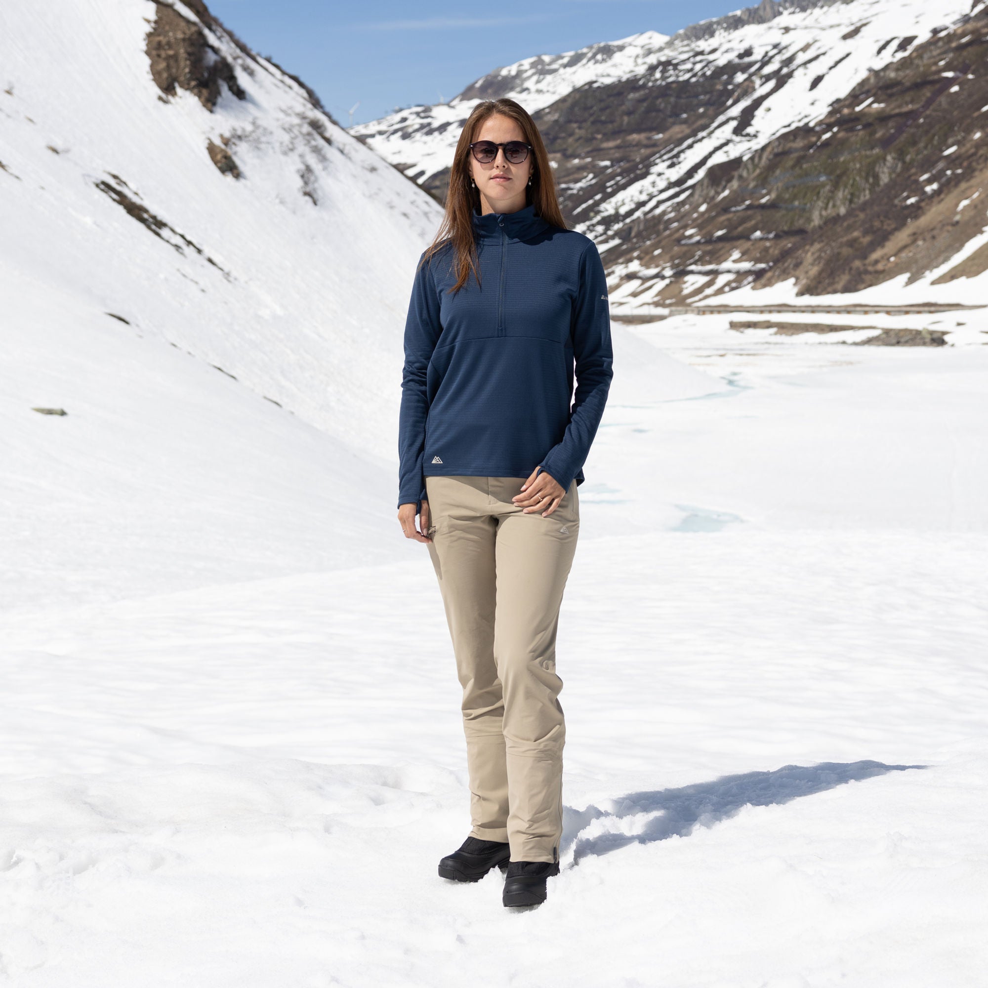 R4 Merino Waffle Pull Women | navy