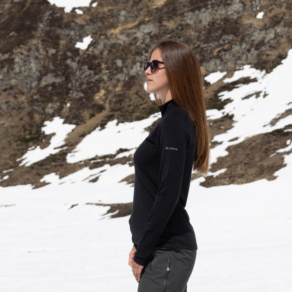 R5 Merino Zip Shirt Long Women | black