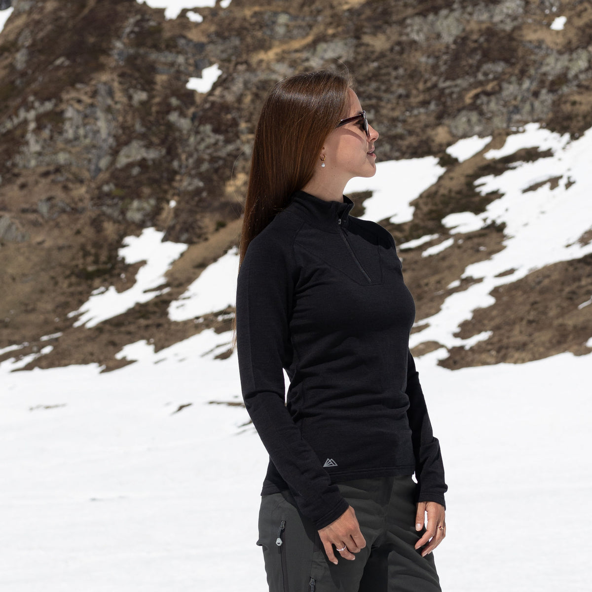R5 Merino Zip Shirt Long Women | black