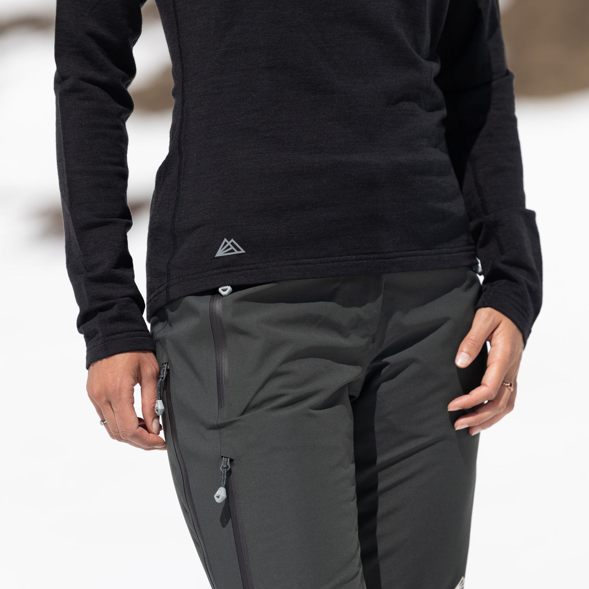 R5 Merino Zip Shirt Long Women | black