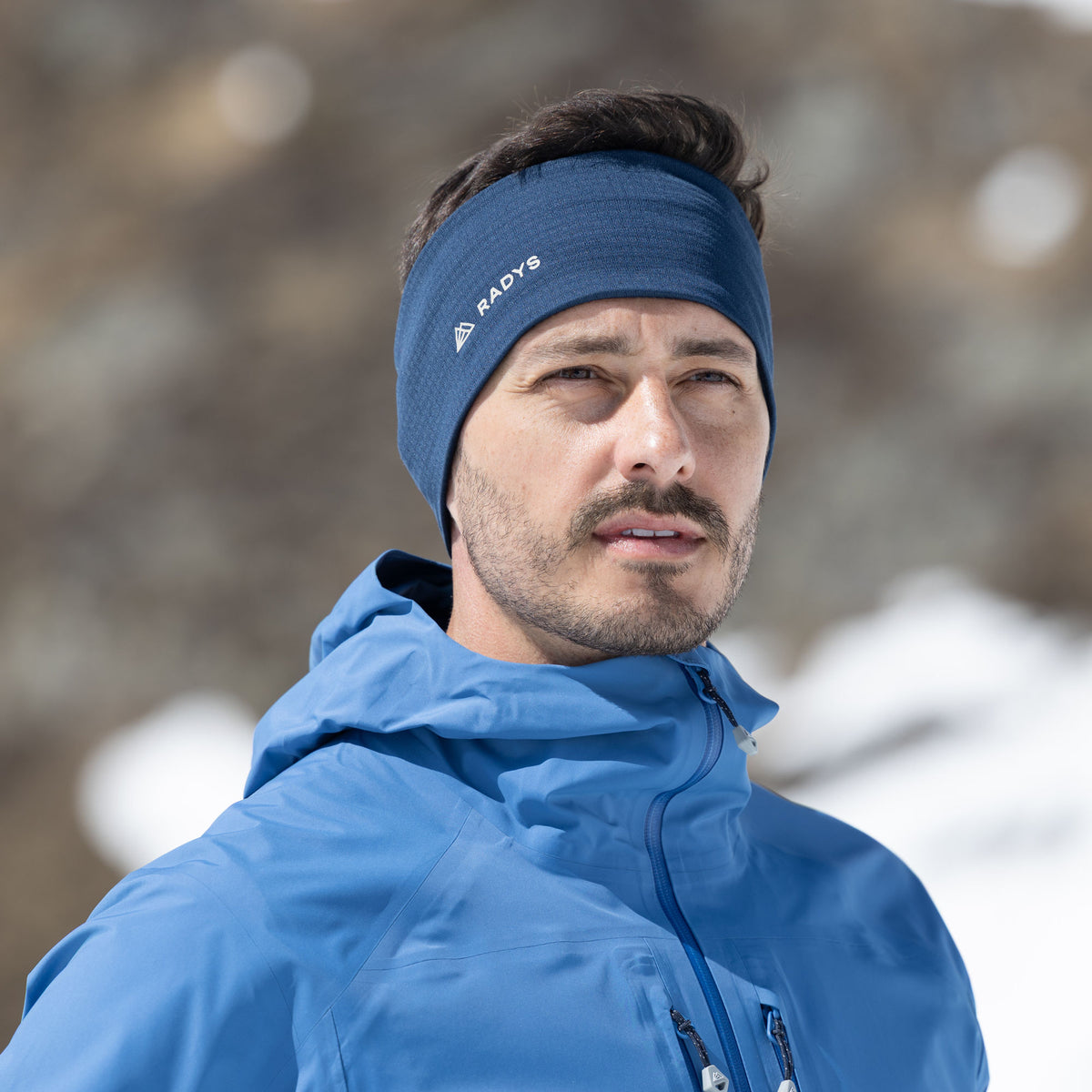 RA Merino Waffle Headband Unisex | navy
